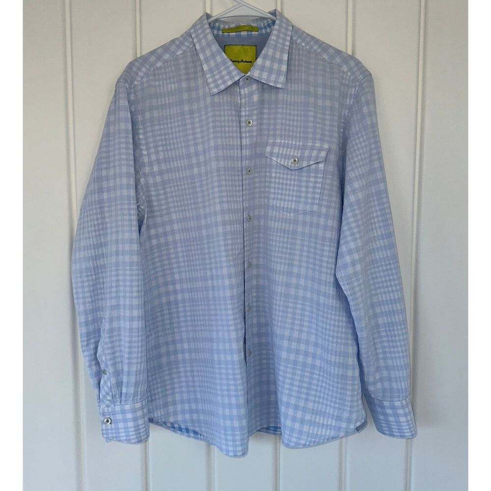 Tommy Bahama Island Modern Fit Casual Button Down Shirt Y2K Vintage Long Sleeve